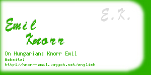 emil knorr business card